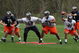 LAKE FOREST, IL - MAY 01: (L-R) Dave Peck #75, Marcus Freeman #58, Jarron Gilbert#73 and Al Afalava #46 of the Chicago Bears participate in a special teams drill during a rookie mini-camp practice on May 1, 2009 at Halas Hall in Lake Forest, Illinois. (Photo by Jonathan Daniel/Getty Images)