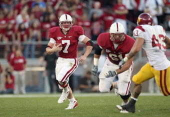 STANFORD - NOVEMBER 15:  Toby Gerhart #7 of Stanford Cardinals carries the ball during the game against the USC Trojans at Stanford Stadium on November 15, 2008 in Stanford, California. (Photo by: Jed Jacobsohn/Getty Images)