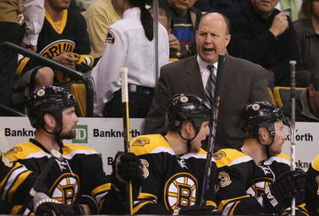 BOSTON - MAY 01:  Head coach Claude Julien of the Boston Bruins directs his players in the third period against the Carolina Hurricanes during Game One of the Eastern Conference Semifinal Round of the 2009 Stanley Cup Playoffs on May 1, 2009 at the TD Banknorth Garden in Boston, Massachusetts. The Bruins defeated the Hurricanes 4-1.  (Photo by Elsa/Getty Images)