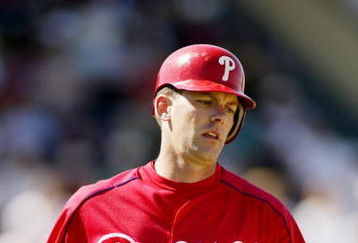 LAKELAND , FL - MARCH 4:  Catcher A.J. Hinch #2 of the Philadelphia Phillies looks on against the Detroit Tigers during a Spring Training game on March 4, 2005 at Marchant Stadium in Lakeland, Florida.  The Tigers defeated the Phillies 3-0.  (Photo by Rick Stewart/Getty Images)