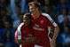PORTSMOUTH, UNITED KINGDOM - MAY 02:  Nicklas Bendtner of Arsenal (R) celebrates with team mate Theo Walcott as he scores their first goal during the Barclays Premier League match between Portsmouth and Arsenal at Fratton Park on May 2, 2009 in Portsmouth, England.  (Photo by Paul Gilham/Getty Images)