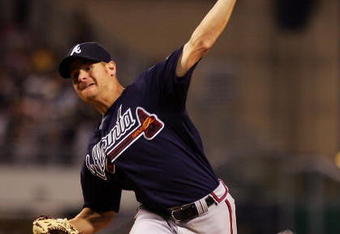 PITTSBURGH - MAY 10:  Chuck James #36 of the Atlanta Braves pitches against the Pittsburgh Pirates on May 10, 2008 at PNC Park in Pittsburgh, Pennsylvania.  (Photo by Jim McIsaac/Getty Images)