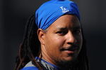LOS ANGELES, CA - APRIL 30:  Portrait of Manny Ramirez #99 of the Los Angeles Dodgers during batting practice before the game between the San Francisco Giants at Dodger Stadium on April 30, 2009 in Los Angeles, California.  (Photo by Harry How/Getty Images)