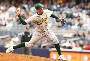 NEW YORK - APRIL 22:  Brad Ziegler #31  of The Oakland Athletics in action against The New York Yankees during their game on April 22, 2009 at Yankee Stadium in the Bronx Borough of New York.  (Photo by Al Bello/Getty Images)