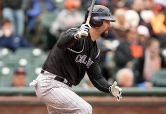 SAN FRANCISCO - MAY 02:  Todd Helton #17 of the Colorado Rockies bats against the San Francisco Giants on May 2, 2009 at AT&T Park in San Francisco, California.  (Photo by Ezra Shaw/Getty Images)