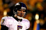 PITTSBURGH - JANUARY 18:   oe Flacco #5 of the Baltimore Ravens looks on against the Pittsburgh Steelers during the AFC Championship game on January 18, 2009 at Heinz Field in Pittsburgh, Pennsylvania. Steelers won 23-14.  (Photo by Al Bello/Getty Images)