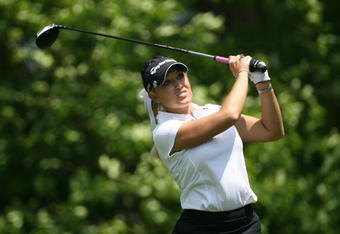 WILLIAMSBURG, VA - MAY 09 : Natalie Gulbis hits her tee shot on the 6th hole during the third round of the Michelob Ultra Open at Kingsmill Resort on May 9, 2009 in Williamsburg, Virgina. (Photo by Hunter Martin/Getty Images)