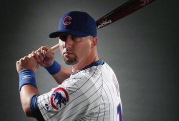 MESA, AZ - FEBRUARY 23:  Jake Fox of the Chicago Cubs poses during photo day at the Fitch Park Spring Training complex on February 23, 2009 in Mesa, Arizona. (Photo by Donald Miralle/Getty Images)