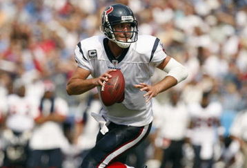 NASHVILLE, TN - SEPTEMBER 21:  Matt Schaub #8 of the Houston Texans rolls out during the game against the Tennessee Titans at LP Field on September 21, 2008 in Nashville, Tennessee. (Photo by Streeter Lecka/Getty Images)