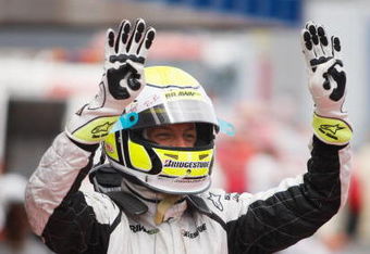 BARCELONA, SPAIN - MAY 10:  Jenson Button of Great Britain and Brawn GP celebrates in parc ferme as he wins the Spanish Formula One Grand Prix at the Circuit de Catalunya on May 10, 2009 in Barcelona, Spain.  (Photo by Mark Thompson/Getty Images)