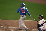 MILWAUKEE - APRIL 10:  Milton Bradley #21 of the Chicago Cubs makes a hit against the Milwaukee Brewers during the Opening Day game on April 10, 2009 at Miller Park in Milwaukee, Wisconsin. (Photo by: Jonathan Daniel/Getty Images)