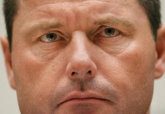 WASHINGTON - FEBRUARY 13:  Major League Baseball pitcher Roger Clemens testifies about allegations of steroid use by professional ball players before the U.S. House Oversight and Government Reform Committee on Capitol Hill February 13, 2008 in Washington, DC. The 'Mitchell Report' named several former and current major league baseball players, including Clemens, who are accused of using steroids or other performance-enhancing drugs.  (Photo by Chip Somodevilla/Getty Images)
