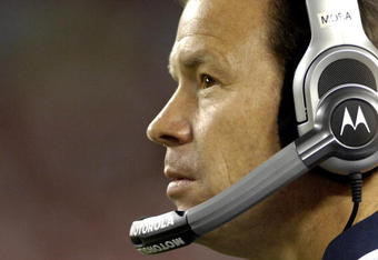 TAMPA, FL - OCTOBER 19: Assistant head coach Jm Mora of the Seattle Seahawks during warmups against  the Tampa Bay Buccaneers at Raymond James Stadium on October 19, 2008 in Tampa, Florida.  (Photo by Al Messerschmidt/Getty Images) 