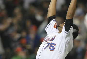 NEW YORK - MAY 06:  Francisco Rodriguez #75 of the New York Mets celebrates the win against the Philadelphia Phillies at Citi Field on May 6, 2009 in the Flushing neighborhood of the Queens borough of New York City.  (Photo by Nick Laham/Getty Images)