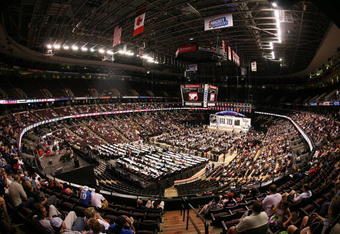 OTTAWA, ON - JUNE 21: A general view of the 2008 NHL Entry Draft at Scotiabank Place on June 21, 2008 in Ottawa, Ontario, Canada. (Photo by Bruce Bennett/Getty Images)