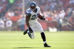 SAN FRANCISCO - OCTOBER 26:  Julius Jones #22of the Seattle Seahawks carries the ball during the game against the San Francisco 49ers at Candlestick Park on October 26, 2008 in San Francisco, California. (Photo by: Jeff Gross/Getty Images)
