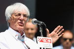 BARCELONA, SPAIN - MAY 08:  F1 supremo Bernie Ecclestone makes a speech before Lewis Hamilton of Great Britain and McLaren Mercedes unveils a commemorative plaque for winning last years F1 World Championship before practice for the Spanish Formula One Grand Prix at the Circuit de Catalunya on May 8, 2009 in Barcelona, Spain.  (Photo by Mark Thompson/Getty Images)