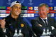 MANCHESTER, ENGLAND - APRIL 06: Cristiano Ronaldo of Manchester United and Sir Alex Ferguson the manager of Manchester United face the media during a press conference held at Old Trafford on April 6, 2009 in Manchester, England. (Photo by Alex Livesey/Getty Images)