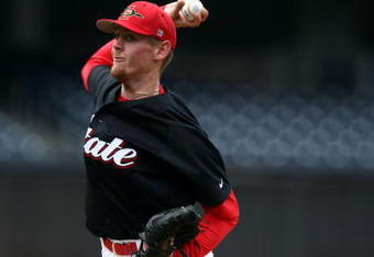 SAN DIEGO, CA- APRIL 3:  Starting Pitcher Stephen Strasburg #37 of the San Diego State Aztecs throws from the mound against the UC Davis Aggies during their game on April 3, 2009 at Petco Park in San Diego, California. (Photo by Donald Miralle/Getty Images)