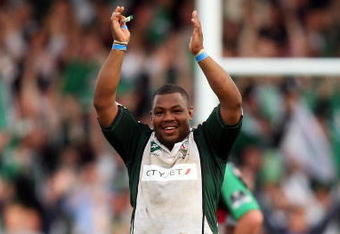 LONDON, ENGLAND - MAY 09:  Steffon Armitage of London Irish celebrates after victory in the Guinness Premiership Semi Final match between Harlequins and London Irish at The Stoop on May 9, 2009 in London, England.  (Photo by Warren Little/Getty Images)