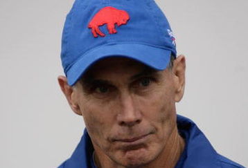 ORCHARD PARK, NY - SEPTEMBER 21:  Head coach Dick Jauron of the Buffalo Bills looks on during the game against the Oakland Raiders on September 21, 2008 at Ralph Wilson Stadium in Orchard Park, New York. (Photo by Rick Stewart/Getty Images)