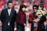 SAN FRANCISCO - NOVEMBER 19:  (L-R) Jed York, Denise DeBartolo York and Eddie DeBartolo look on during a ceremony held in Jerry Rice's honor during half time of the NFL game between the San Francisco 49ers and the Seattle Seahawks at Monster Park on November 19, 2006 in San Francisco, California.  (Photo by Jed Jacobsohn/Getty Images)