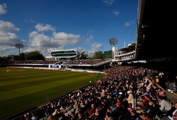 LONDON, ENGLAND - MAY 08: A general view of Lords showing the Media centre and the newly installed floodlights during day three of the 1st npower Test match between England and West Indies at Lord's on May 8, 2009 in London, England.  (Photo by Stu Forster/Getty Images)