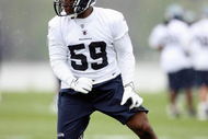 RENTON, WA - MAY 2:  Aaron Curry #59 of the Seattle Seahawks runs drills during minicamp at the Seahawks training facility on May 2, 2009 in Renton, Washington. (Photo by Otto Greule Jr/Getty Images) 