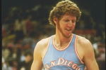 1980:  Center Bill Walton of the San Diego Clippers stands on the court during a game against the Chicago Bulls at Chicago Stadium in Chicago, Illinois.  Mandatory Credit: Jonathan Daniel  /Allsport