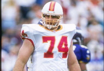 13 Oct 1996:  Offensive lineman Paul Gruber of the Tampa Bay Buccaneers looks on during a game against the Minnesota Vikings at Houlihan''s Stadium in Tampa, Florida.  The Buccaneers won the game, 24-13. Mandatory Credit: Scott Halleran  /Allsport