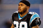 CHARLOTTE, NC - JANUARY 10:  Wide receiver Steve Smith #89 of the Carolina Panthers looks on during warm-ups before the game against the Arizona Cardinals during the NFC Divisional Playoff Game on January 10, 2009 at Bank of America Stadium in Charlotte, North Carolina.  (Photo by Streeter Lecka/Getty Images)