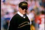 8 Nov 1989:  Head coach Chuck Noll of the Pittsburgh Steelers looks on during a game against the Denver Broncos at Three Rivers Stadium in Pittsburgh, Pennsylvania.  The Broncos won the game 34-7. Mandatory Credit: Tim de Frisco  /Allsport