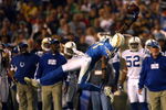 SAN DIEGO - NOVEMBER 11:  Antonio Cromartie #31 of the San Diego Chargers reaches to intercept a pass from Peyton Manning #18 of the Indianapolis Colts during the 1st half of their NFL game on November 11, 2007 at Qualcomm Stadium in San Diego, California. Cromartie had three of four interceptions thrown by Manning in the first half.  (Photo by Donald Miralle/Getty Images)
