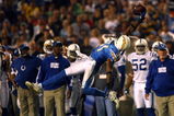 SAN DIEGO - NOVEMBER 11:  Antonio Cromartie #31 of the San Diego Chargers reaches to intercept a pass from Peyton Manning #18 of the Indianapolis Colts during the 1st half of their NFL game on November 11, 2007 at Qualcomm Stadium in San Diego, California. Cromartie had three of four interceptions thrown by Manning in the first half.  (Photo by Donald Miralle/Getty Images)