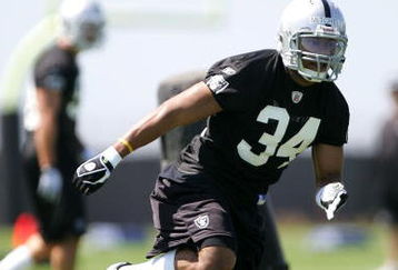 ALAMEDA, CA - MAY 08:  Mike Mitchell #34 of the Oakland Raiders runs drills during the Raiders minicamp at the team's permanent training facility on May 8, 2009 in Alameda, California.  (Photo by Ezra Shaw/Getty Images)