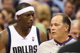 DALLAS - MAY 09:  Forward Josh Howard #5 of the Dallas Mavericks talks with NBA referee Mark Wunderlich after a 106-105 loss against the Denver Nuggets in Game Three of the Western Conference Semifinals during the 2009 NBA Playoffs at American Airlines Center on May 9, 2009 in Dallas, Texas. NOTE TO USER: User expressly acknowledges and agrees that, by downloading and or using this photograph, User is consenting to the terms and conditions of the Getty Images License Agreement.  (Photo by Ronald Martinez/Getty Images)