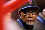 CINCINNATI, OH - APRIL 8: Manager Jerry Manuel of the New York Mets talks with his coaches during their game against the Cincinnati Reds during the inning at Great American Ballpark on April 8, 2009 in Cincinnati, Ohio. (Photo by Mark Lyons/Getty Images)