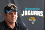 JACKSONVILLE, FL - MAY 1:  Coach Jack Del Rio of the Jacksonville Jaguars talks to the media May 1, 2009 at a team minicamp near Jacksonville Municipal Stadium in Jacksonville, Florida.  (Photo by Al Messerschmidt/Getty Images)