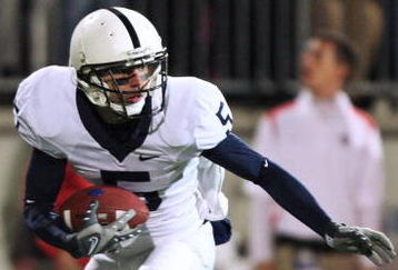 COLUMBUS, OH - OCTOBER 25: Wide receiver Graham Zug #5 of the Penn State Nittany Lions runs with the ball against the Ohio State Buckeyes on October 25, 2008 at Ohio Stadium in Columbus, Ohio.  (Photo by Jamie Sabau/Getty Images)