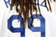 LOS ANGELES, CA - APRIL 16: Hair of Manny Ramirez #99 of the Los Angeles Dodgers against the San Francisco Giants during the second inning at Dodger Stadium on April 16, 2009 in Los Angeles, California. (Photo by Harry How/Getty Images)