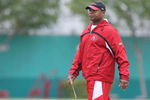 SANTA CLARA, CA - MAY 01:  Head coach Mike Singletary of the San Francisco 49ers looks on during the 49ers Minicamp at their training facilities on May 1, 2009 in Santa Clara, California.  (Photo by Jed Jacobsohn/Getty Images)