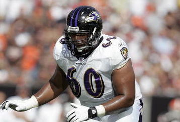 CLEVELAND - SEPTEMBER 30: Jason Brown #60 of the Baltimore Ravens moves on the field during the NFL game against the Cleveland Browns at Cleveland Browns Stadium September 30, 2007 in Cleveland, Ohio.  The Browns defeated the Ravens 27-13.  (Photo by David Maxwell/Getty Images)