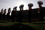 BATON ROUGE, LA - NOVEMBER 22:  Members of the Louisiana State University Tigers Marching Band perform before the game against the Ole Miss Rebels on November 22, 2008 at Tiger Stadium in Baton Rouge, Louisiana.  The Rebels defeated the Tigers 31-13.  (Photo by Chris Graythen/Getty Images)