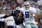 DETROIT - DECEMBER 09:  Quarterback Tony Romo #9 of the Dallas Cowboys makes a break chased by Ernie Sims #50 of the Detroit Lions on December 9, 2007 at Ford Field in Detroit, Michigan. The Cowboys won the match 28-27.  (Photo by Chris McGrath/Getty Images)