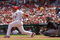 ST. LOUIS, MO - APRIL 23: Albert Pujols #5 of the St. Louis Cardinals hits an RBI single against the New York Mets on April 23, 2009 at Busch Stadium in St. Louis, Missouri. The Cardinals beat the Mets 12-8.  (Photo by Dilip Vishwanat/Getty Images)