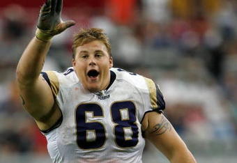 GLENDALE, AZ - SEPTEMBER 24:  Guard Richie Incognito #68 of the St. Louis Rams waves goodbye to the home Arizona Cardinals crowd on September 24, 2006 at Cardinals Stadium in Glendale, Arizona. The Rams defeated the Cardinals 16-14.  (Photo by Lisa Blumenfeld/Getty Images)
