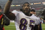 NASHVILLE, TN - JANUARY 10:  Wide receiver Derrick Mason #85 of the Baltimore Ravens walks off the field after defeating the Tennessee Titans 13-10 during the AFC Divisional Playoff Game on January 10, 2009 at LP Field in Nashville, Tennessee.  (Photo by Andy Lyons/Getty Images)