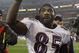 NASHVILLE, TN - JANUARY 10: Wide receiver Derrick Mason #85 of the Baltimore Ravens walks off the field after defeating the Tennessee Titans 13-10 during the AFC Divisional Playoff Game on January 10, 2009 at LP Field in Nashville, Tennessee. (Photo by Andy Lyons/Getty Images)