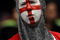 HONG KONG - MARCH 29:  A rugby fan with face painted with the England national colours enjoys day three of the IRB Hong Kong Sevens at Hong Kong Stadium on March 29, 2009 in Hong Kong. (Photo by Victor Fraile/Getty Images)
