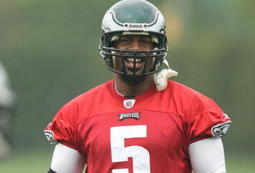 PHILADELPHIA - MAY 1: Quarterback Donovan McNabb #5 of the Philadelphia Eagles looks on during minicamp practice at the NovaCare Complex on May 1, 2009 in Philadelphia, Pennsylvania. (Photo by Hunter Martin/Getty Images)